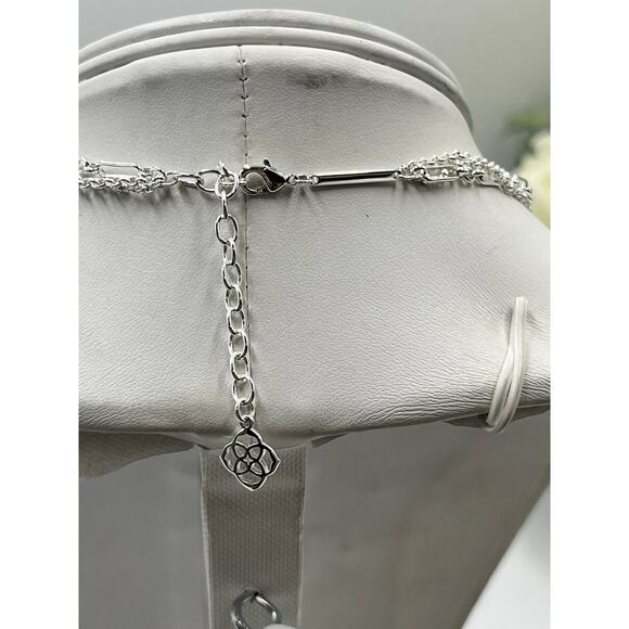 Kendra Scott Elisa Silver Triple Strand Necklace in Iridescent Lilac Illusion - Picture 4 of 7